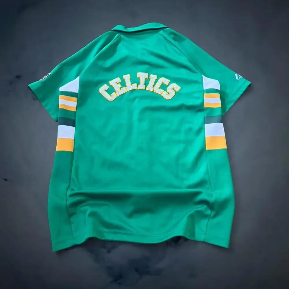 Vintage 90s Celtics Majestic Hardwood Classics Jersey Y XL NBA Warm Up Jersey - Picture 2 of 7